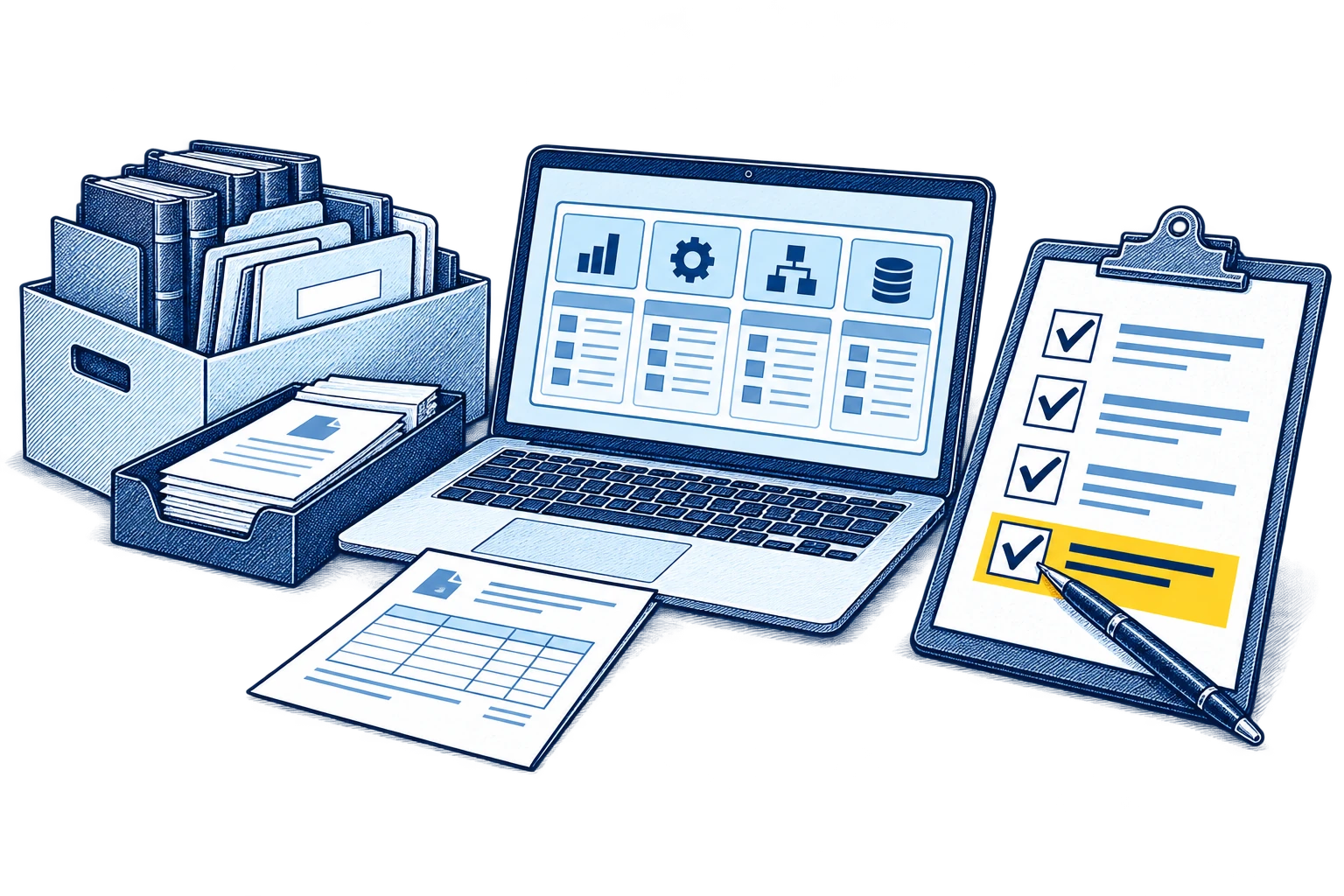 ERP implementation in six phases, from the target processes to go-live.